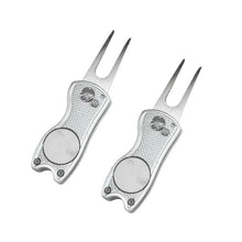 Foldable Golf Divot Repair Tool with Golf Ball Groove Cleaner