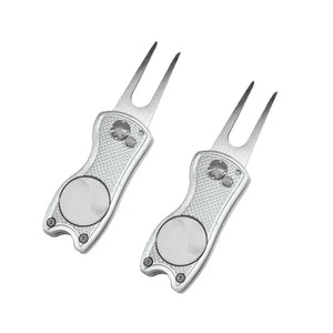 Foldable Golf Divot Repair Tool with Golf Ball Groove Cleaner