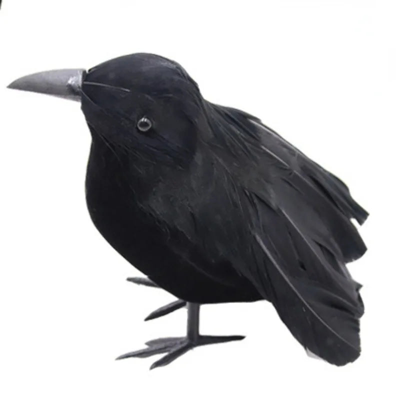 6Pcs Realistic Artificial Black Crow Halloween Props