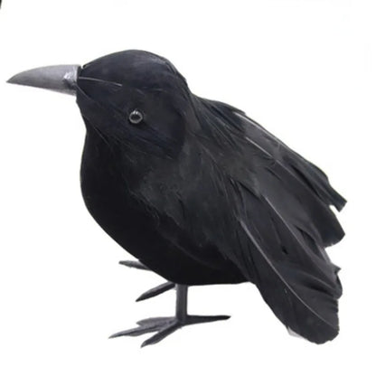 6Pcs Realistic Artificial Black Crow Halloween Props