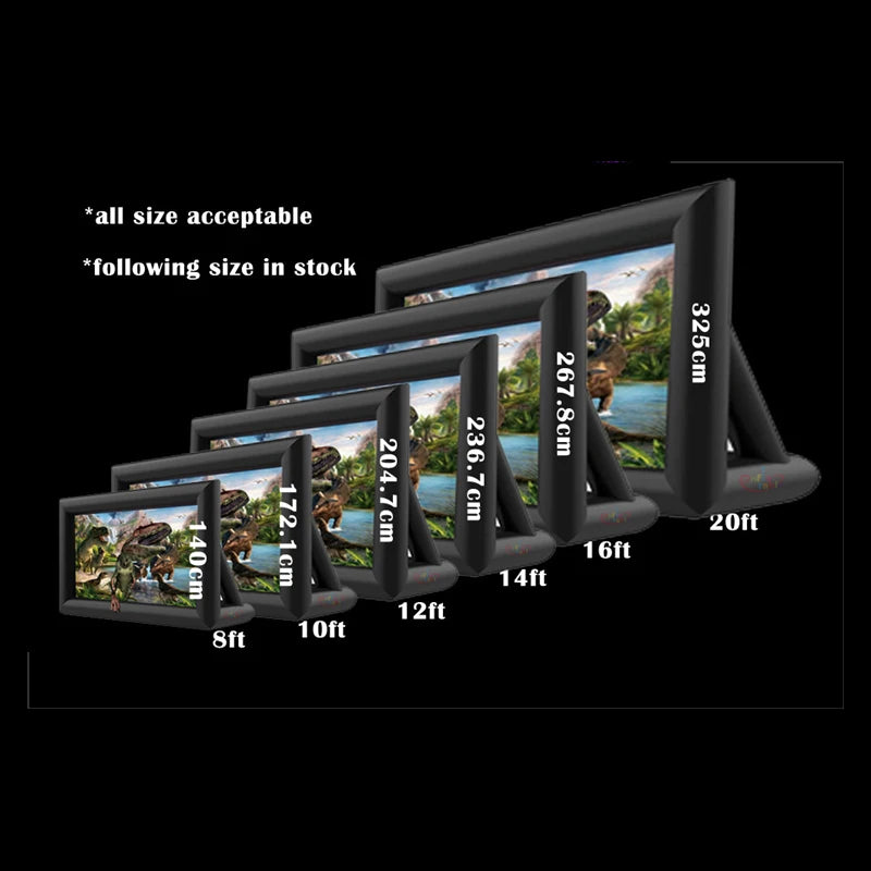 Outdoor Giant Inflatable Blow Up Home Theater Projection Screen With Blower & Accessories