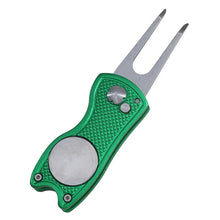 Foldable Golf Divot Repair Tool with Golf Ball Groove Cleaner