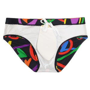 Colored Hearts Slim Fit Swimming Briefs