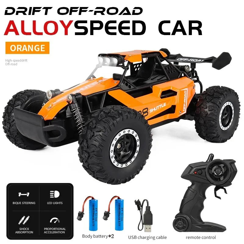 1:16 2WD Car with LED Light 2.4G 20KM/H High Speed Off-Road Climbing Remote Control Car