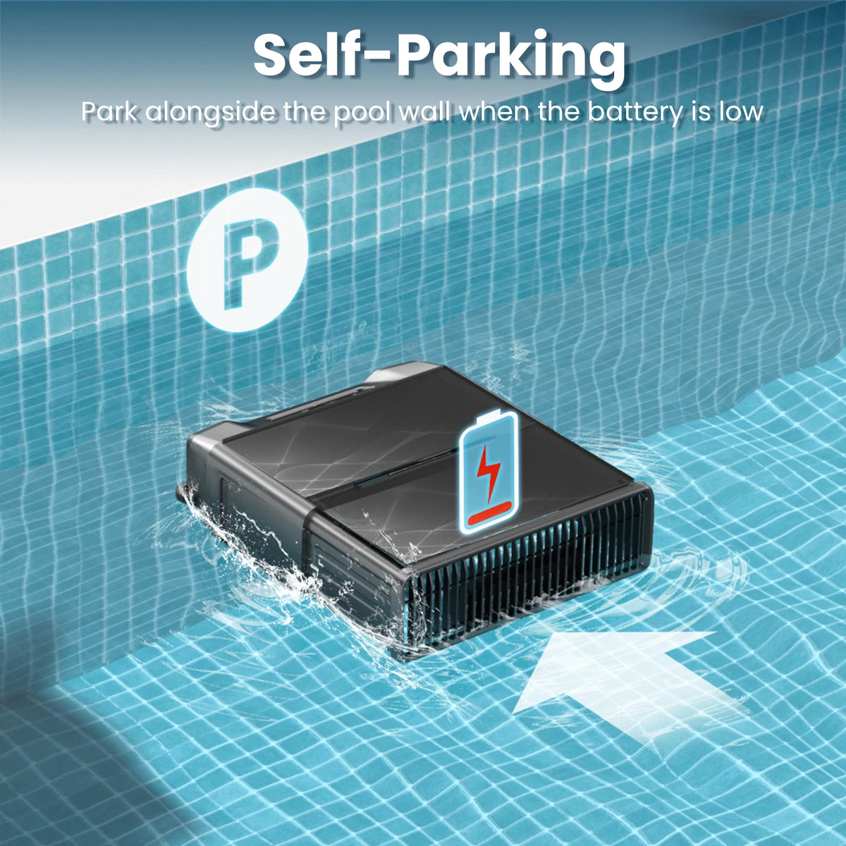 INSE Y80 Cordless Solar-Powered Robotic Pool Skimmer