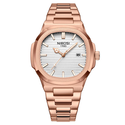 NIBOSI Men's Stainless Steel Analog Quartz Military Watch