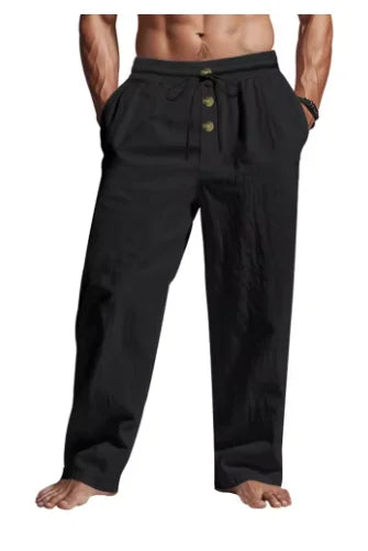 Cotton and Linen Summer Solid Color Loose Breathable Thin Pants