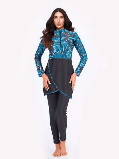 Women's Modest 3-Piece Burkini Muslim Swimwear Set