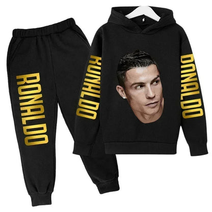 Ronaldo Print Hoodie + Pants Suit Set