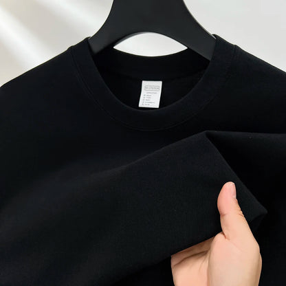 Men's 100% Cotton Solid Color Casual Short-Sleeve T-Shirt