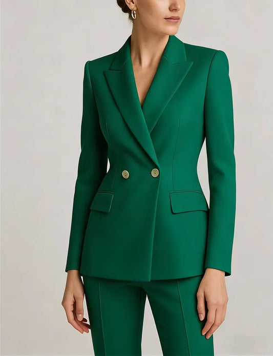 Women's Elegant 2-Piece Double-Breasted Pant Suit
