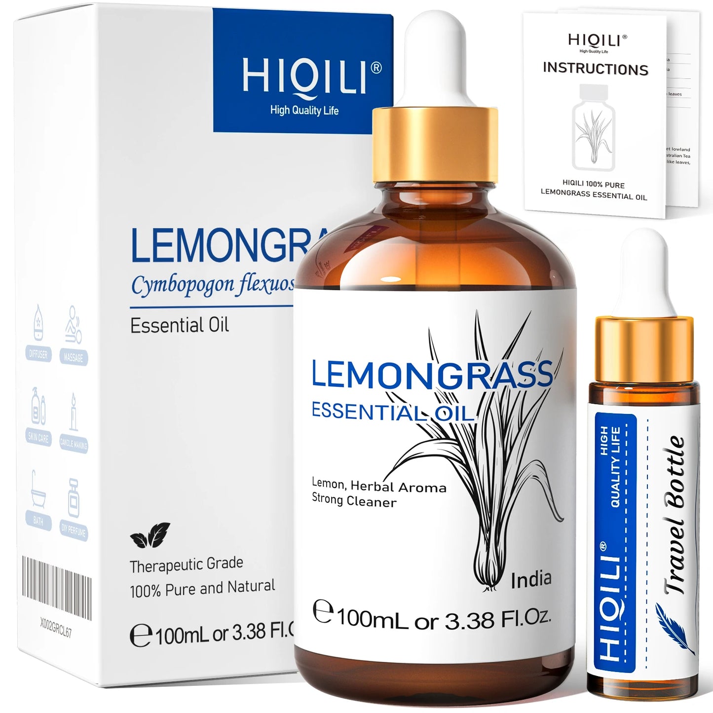 HIQILI 100% Pure Natural Essential Oil (100ml / 3.38 fl. oz)
