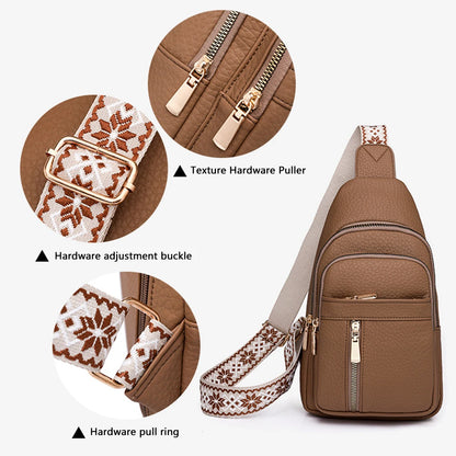 Faux Leather Crossbody Chest Bag