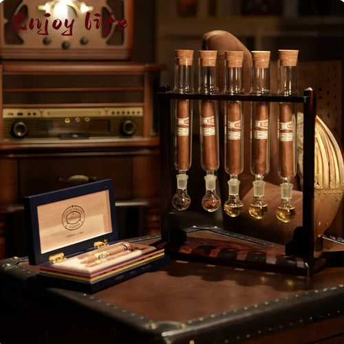 Five Tube Cigar Sealed Glass Tube Cigar Moisturizing Box