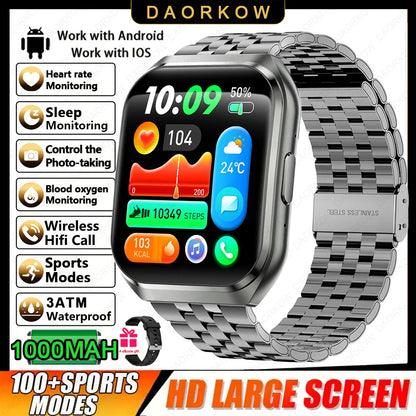 Men's Outdoor Rugged Smartwatch with 1000mAh Battery (IP68 Waterproof)