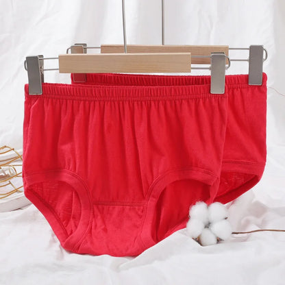 Men's 100% Cotton Breathable High-Waist Briefs