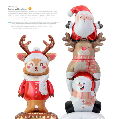 Large Standing 4D Foil Christmas Balloon - Inflatable Holiday Decor with Base