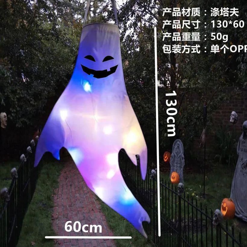 Hanging LED Light-Up Halloween Ghost Outdoor Decoration