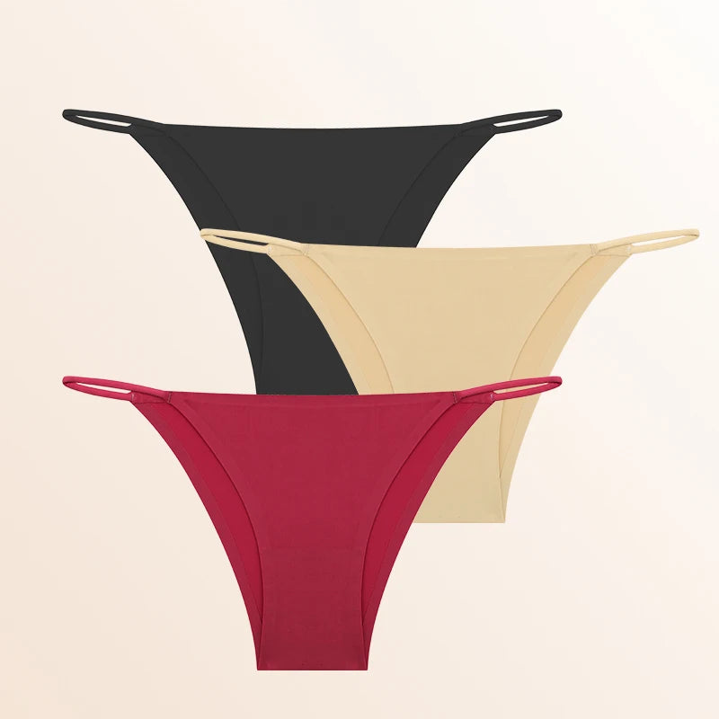 FINETOO 3Pcs Seamless Thin Strap Briefs