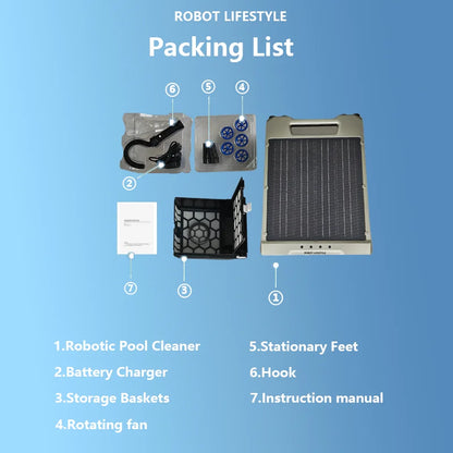 Solar-Powered Automatic Cordless Robotic Pool Skimmer Cleaner