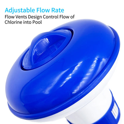 Floating Swimming Pool & Spa Chemical Dispenser - Chlorine & Bromine Tablet Floater