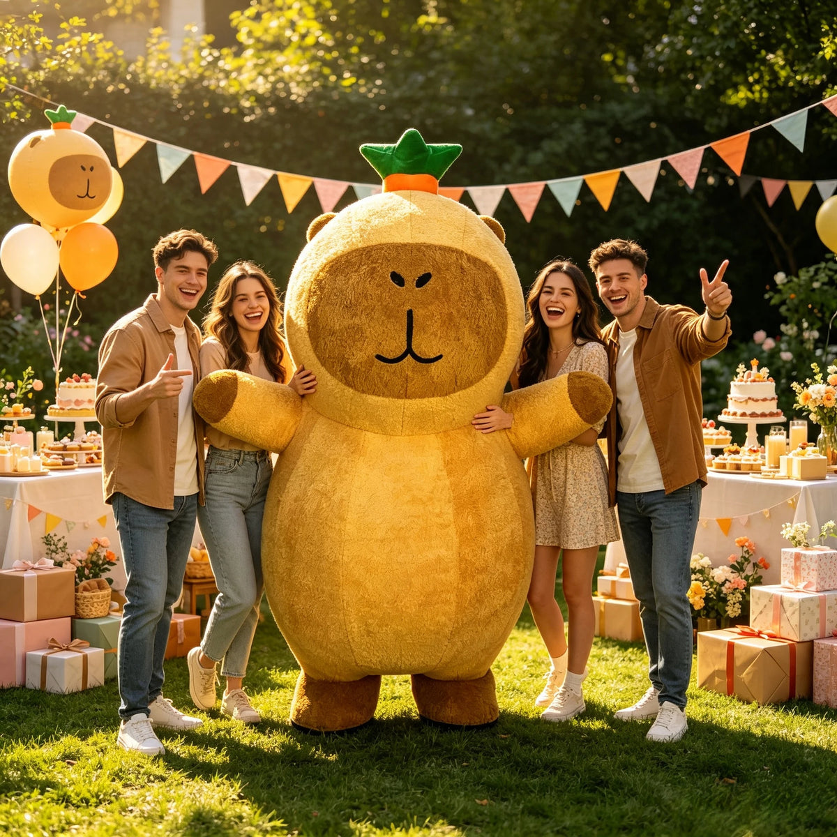 2.6m Inflatable Capybara Mascot Costume - Adult Plush Animal Cosplay Suit for Parades & Events