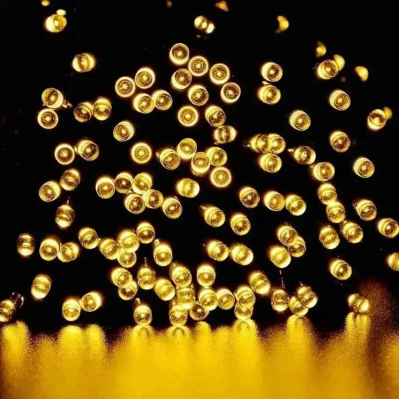 8 Modes Solar LED String Fairy Lights, Outdoor Waterproof Festoon Garland Lamps