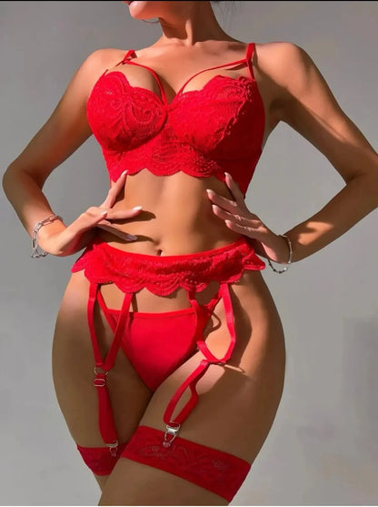 Babydoll Lace Bra and Panty Lingerie Set