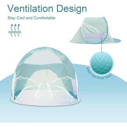 UPF 50+ Pop Up Beach Tent for 2-3 People with 360 Ventilation t