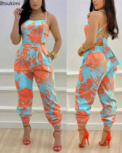 Open Back Printed Jumpsuit