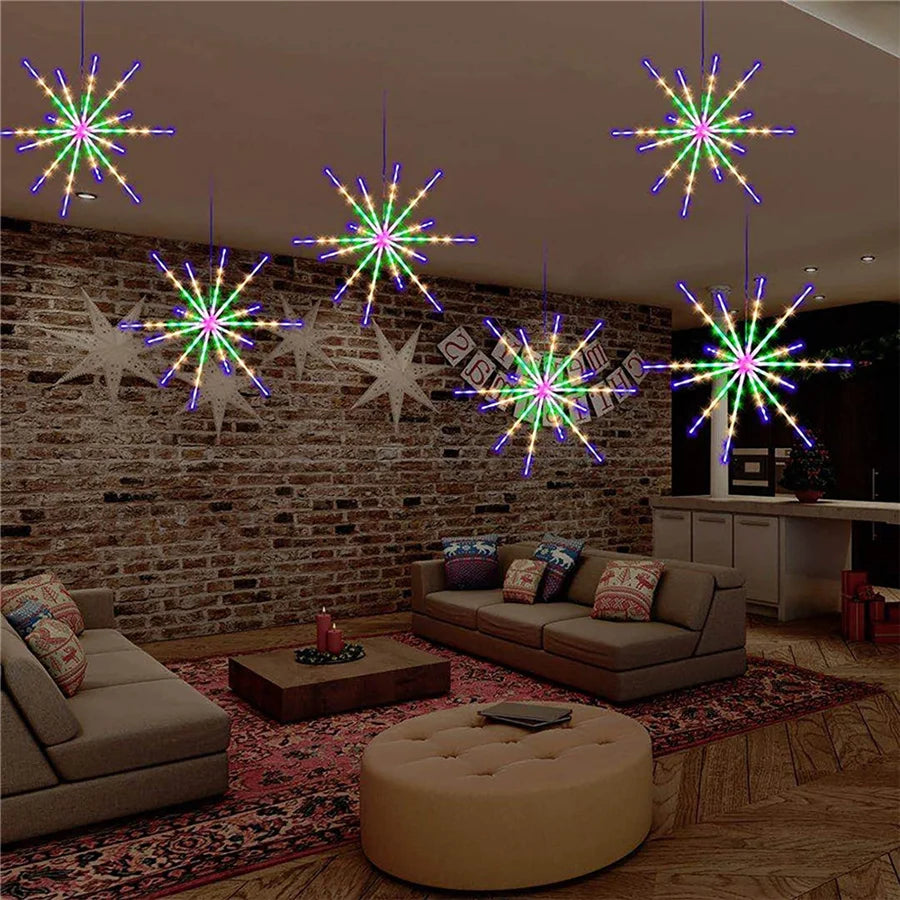 Hanging Firework LED Fairy String Lights with Remote (8 Modes)