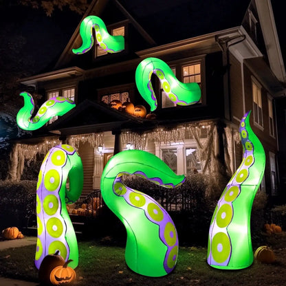 3 Pcs Giant Halloween Inflatable Octopus Tentacles with Built-in LEDs