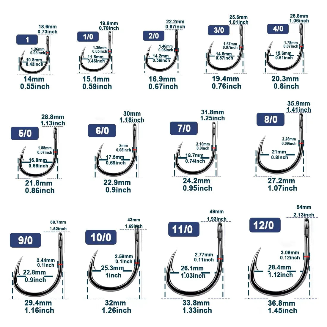 9KM 25Pcs High Carbon Steel Non-offset Circle Live Bait Hooks