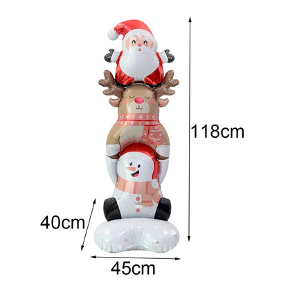 Standing Christmas Foil Balloons, Giant Christmas Tree Santa Snowman Reindeer Rocking Horse Balloons