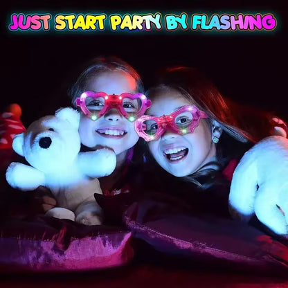 6-Pack LED Light-Up Party Glasses with Flashing Glow Shapes for Halloween & Birthdays