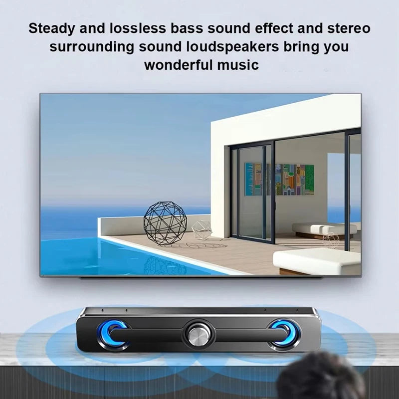USB-Powered Wired Soundbar Computer Speaker