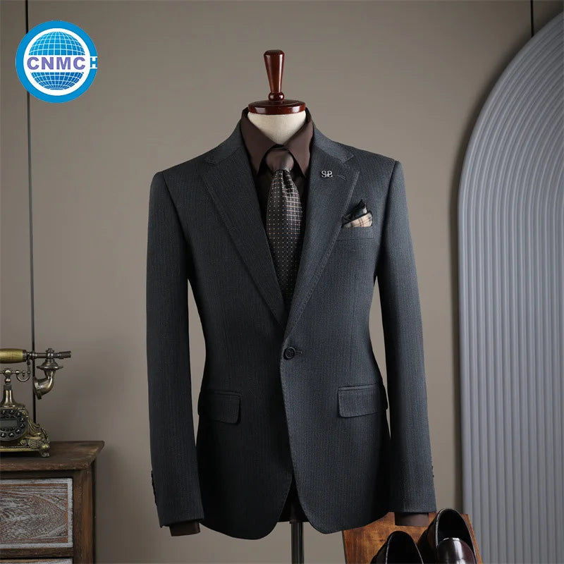 Men's Single-Breasted Slim Fit 2-Piece Formal Business Suit Set