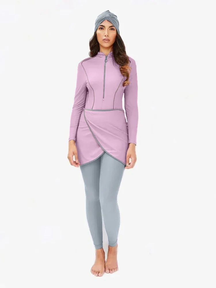 Women's Modest 3-Piece Burkini Muslim Swimwear Set