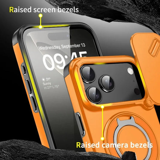 Heavy Duty Rugged Armor Magnetic Bracket Case For iPhone