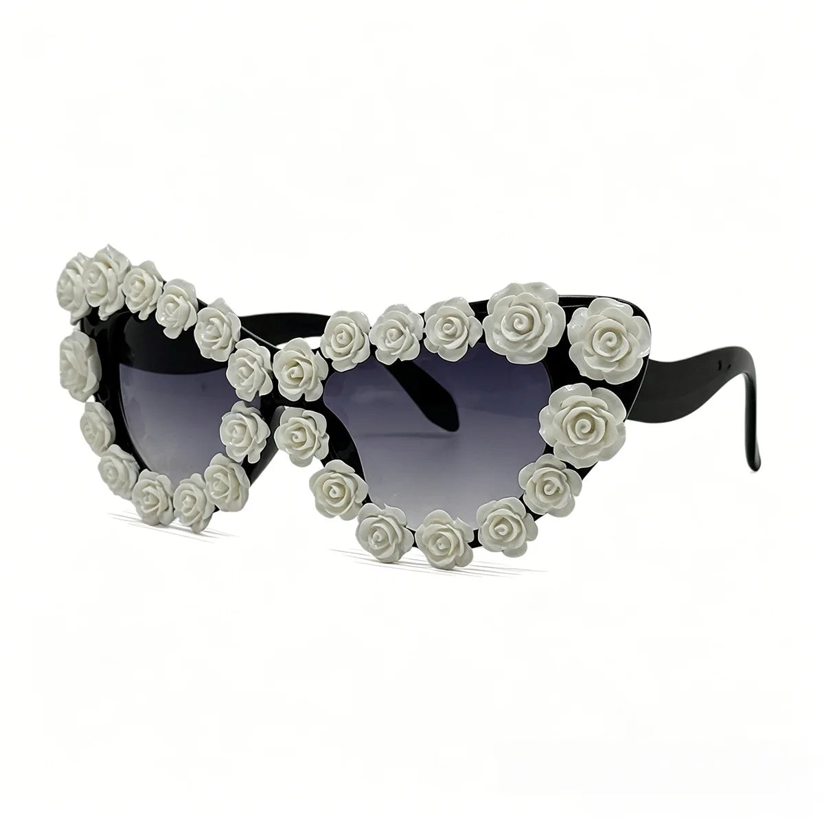 Gothic 3D Rose Cat Eye Sunglasses