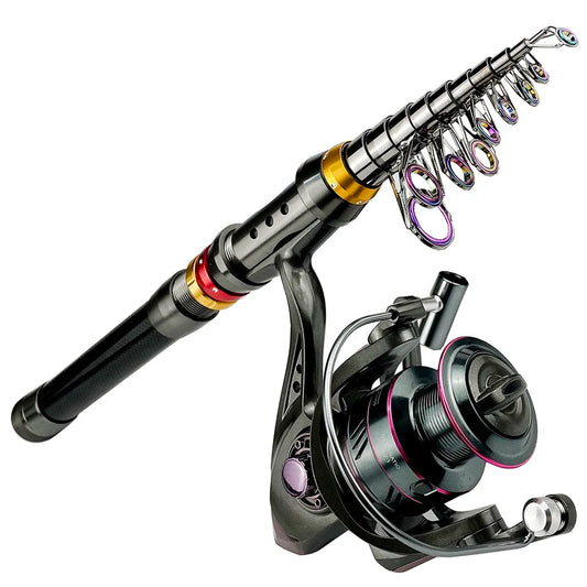 1.8-3.6m Carbon Fiber Fishing Rod And Reel Combo