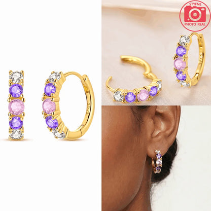 925 Sterling Silver Dancing Bee Hoop Earrings – Cute Enamel Zircon Jewelry