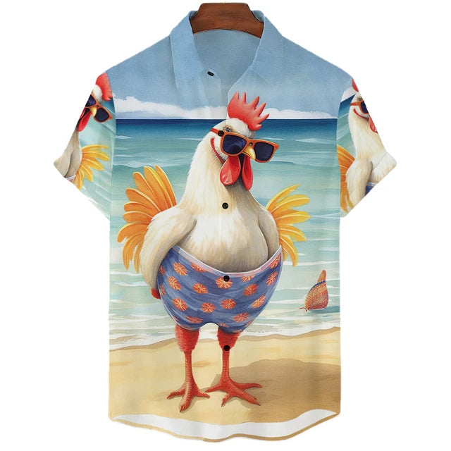 Vibrant Parrot Tropical Floral Print Shirt