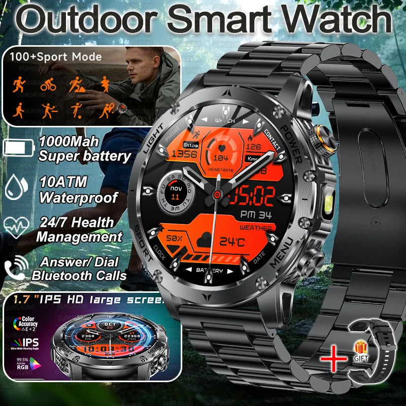 Military Smart Watch 1000Mah Battery