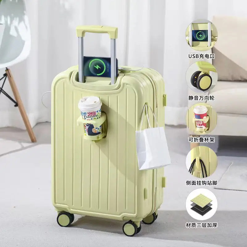 Small Cup Holder Trolley Suitcase