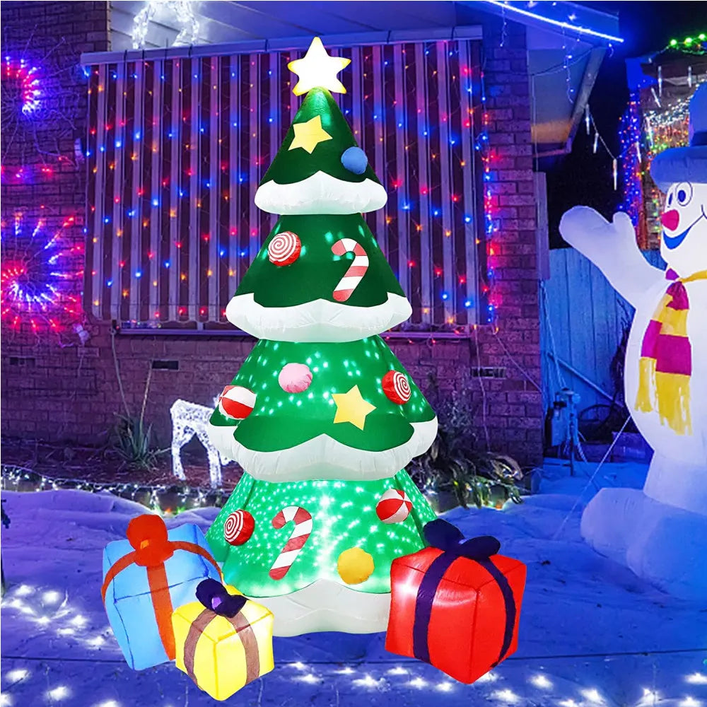 Inflatable Christmas Decorations with Built-in LED Lights