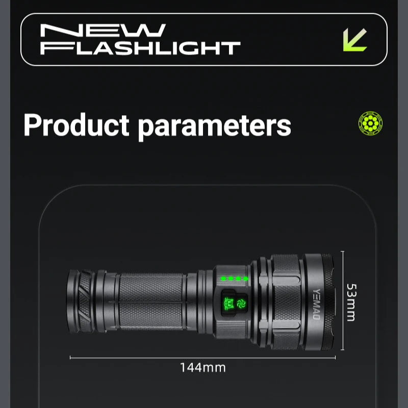 Ultra Bright Type-C Rechargeable LED Tactical Flashlight