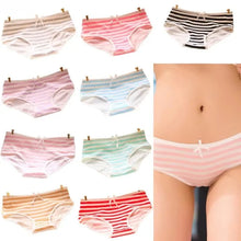 Cute Striped Bowknot Cotton Briefs