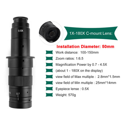 YIZHAN 4K Digital Microscope – Ultra HD USB HDMI Soldering Camera with Zoom Lens