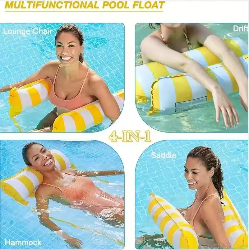 Inflatable Foldable Floating Row Water Hammock